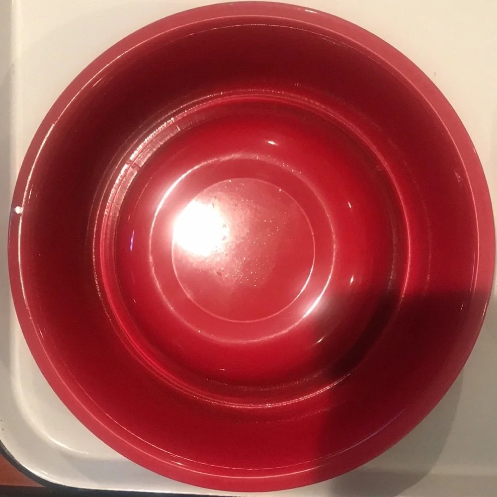 Pet Bowls Red and White Floral 2